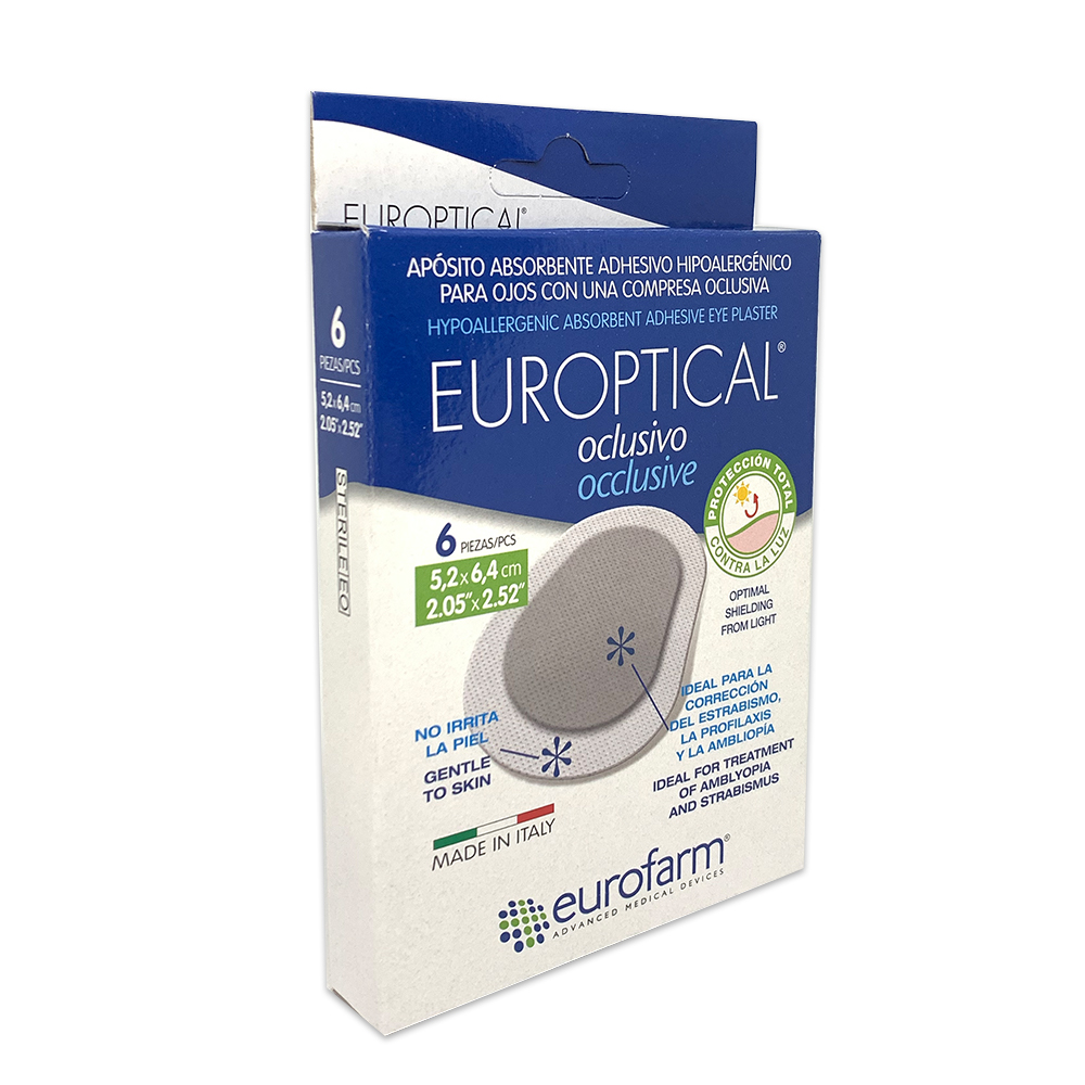 EUROPTICAL 5,2CM X 6,4CM- APÓSITO OCULAR OCLUSIVO- (CAJA X 6 UNDS).